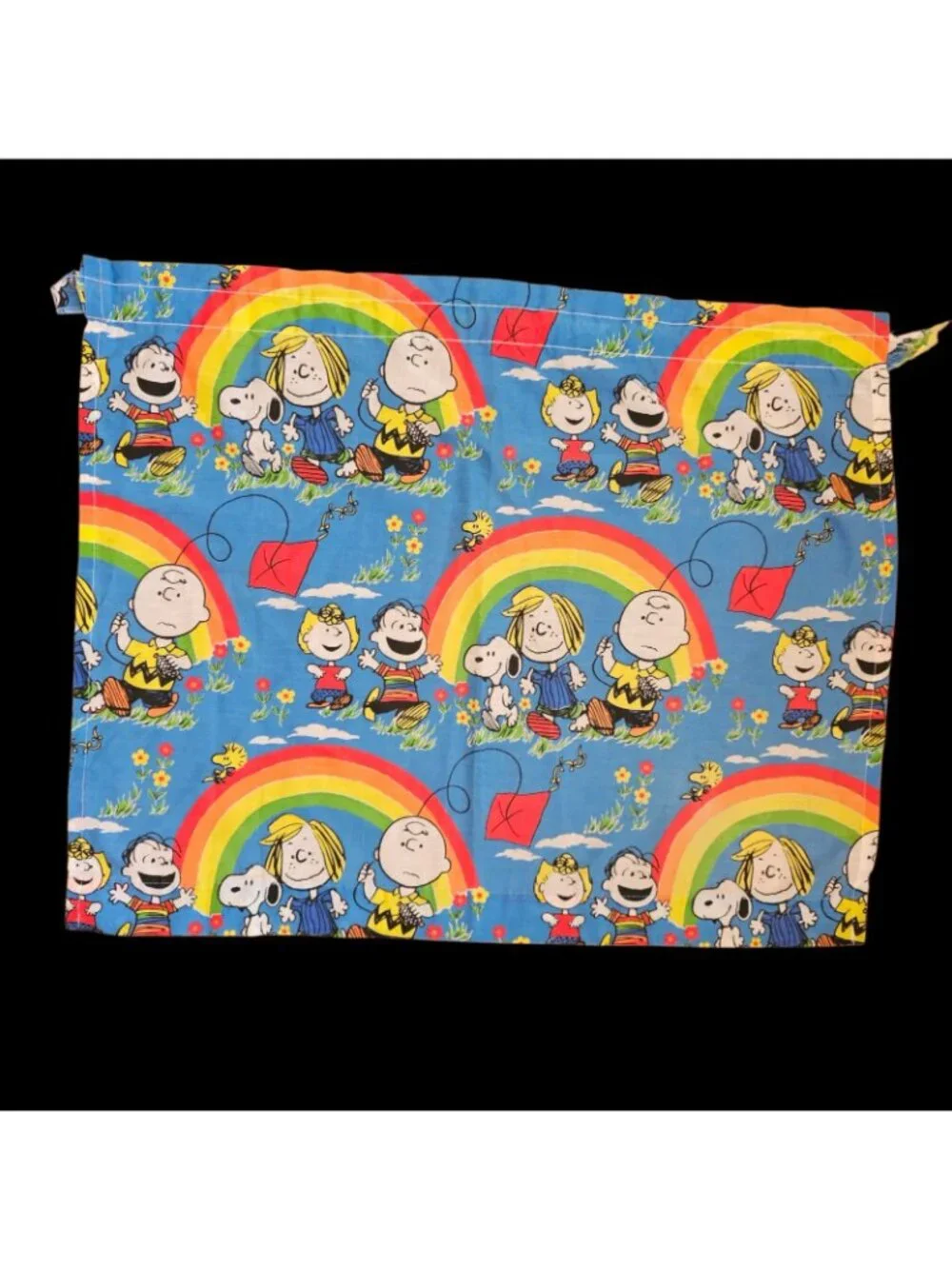 VTG Peanuts Rainbow Race Day Charlie Brown Snoopy Window‎ Valances 2 29